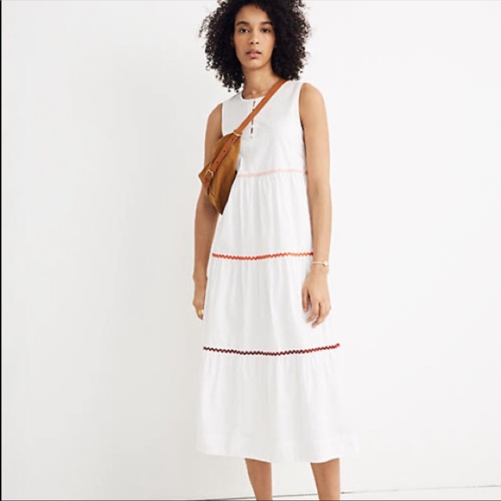 Madewell Rickrack Cattail Tiered Dress